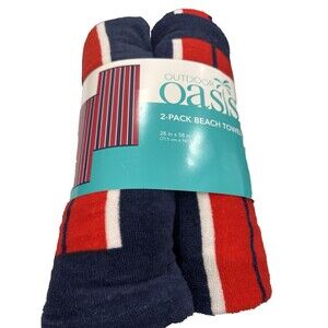 Oasis Outdoor 2-Pack Beach Towel 28 in x 58 in Multi Color